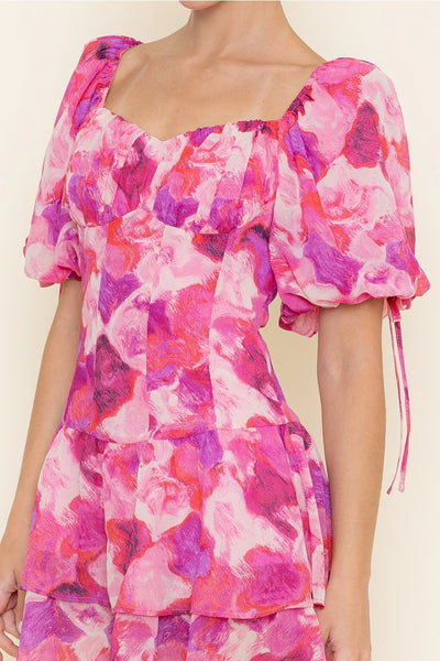 Camila Floral Puff Sleeve Mini Dress