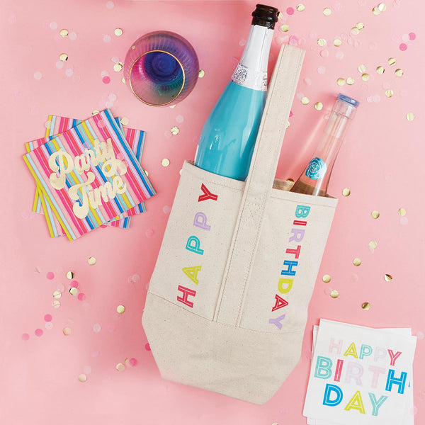 Happy Birthday Wine Tote
