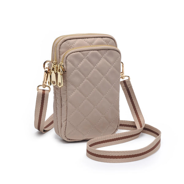 Divide & Conquer Quilted Crossbody Nude