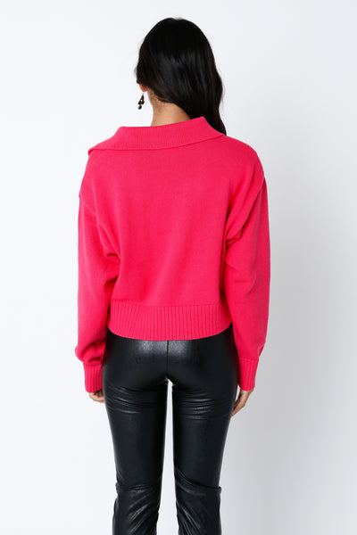 Roxy Collared Sweater Pink