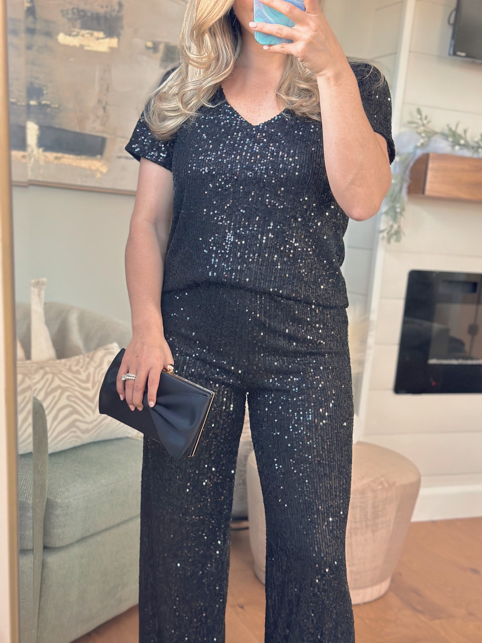 Z Supply Sequins V-Neck Top