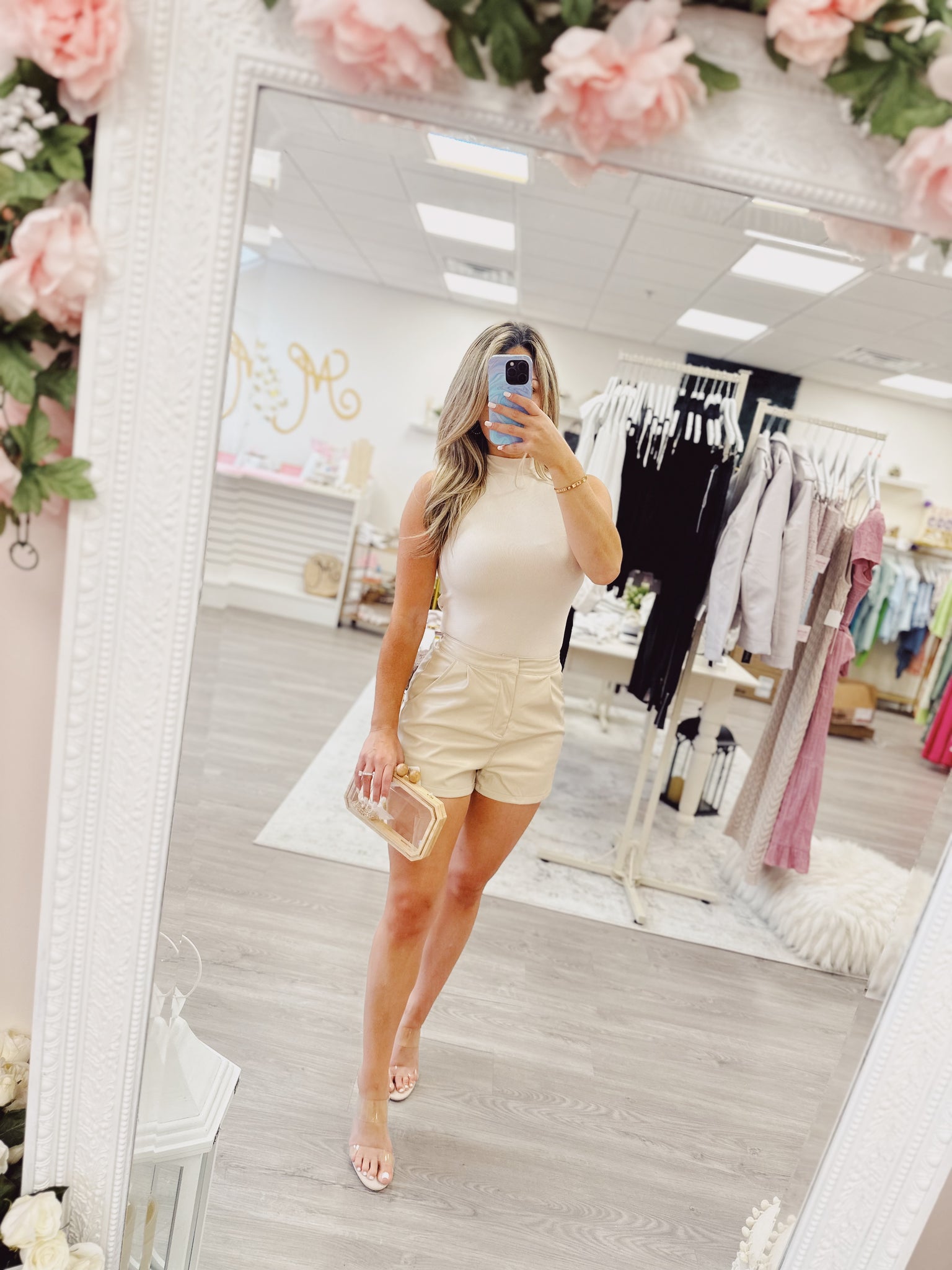 Hidden Gem Faux Leather Short