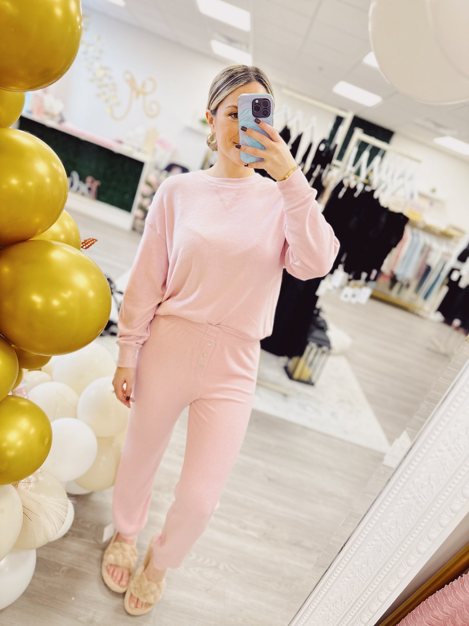 Z Supply Baby Pink Long Sleeve