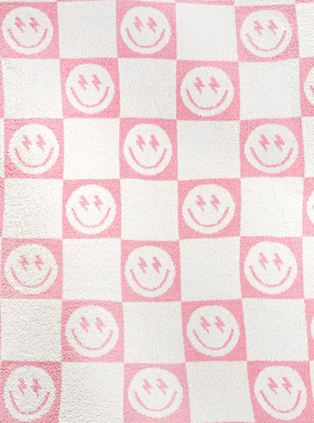 Pink Smile & Bolt Blanket