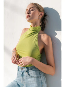 High Neck Lime Green Top