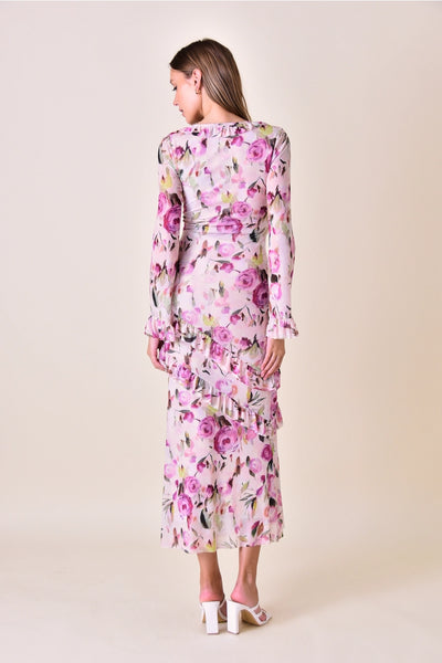 Vivienne Floral Long Sleeve Ruffle Dress