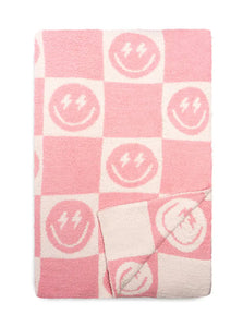 Pink Smile & Bolt Blanket