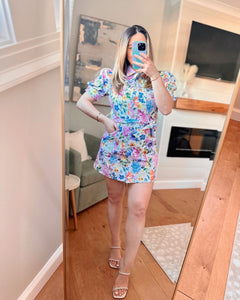 Floral Denim Mini Dress