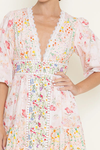 Eleanor Floral Puff Sleeve Mini Dress