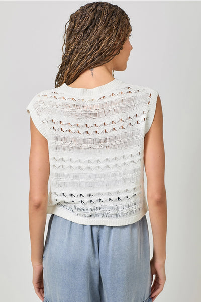 Selene Ivory Knit Sleeveless Sweater