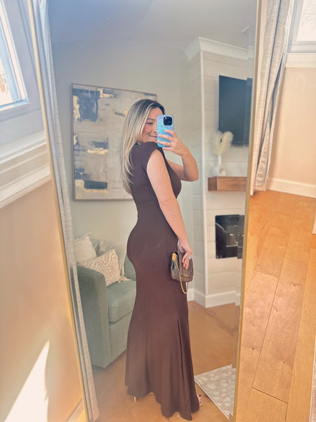 Chocolate Brown Bodycon Mermaid Dress