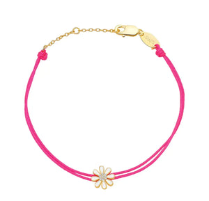 Pink Flower String Bracelet