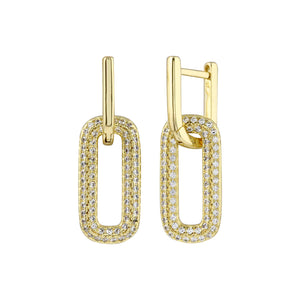 Double Link Pave Earrings