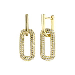 Double Link Pave Earrings