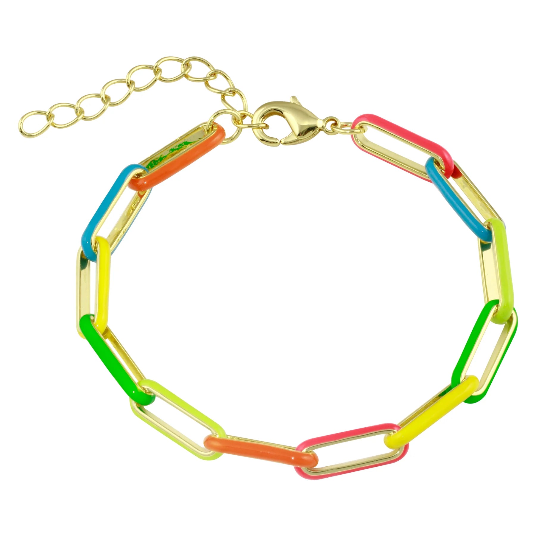 Rainbow Enamel Chain Bracelet