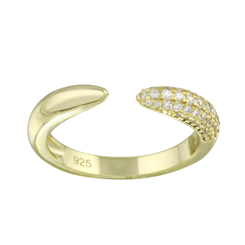 Solid & Pave Claw Ring