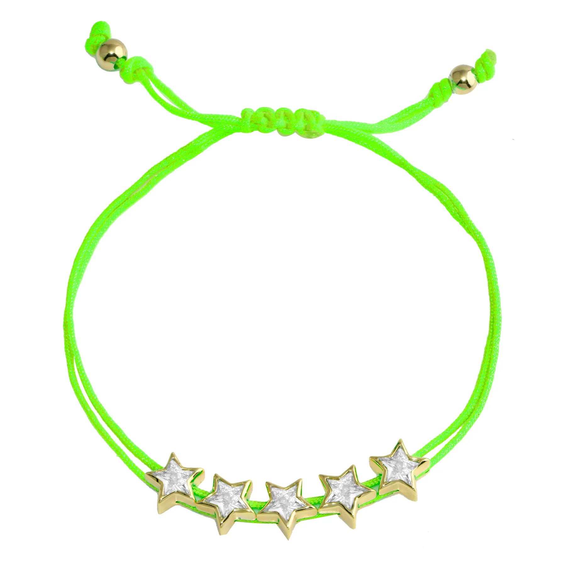 Neon Yellow Star Pull Bracelet