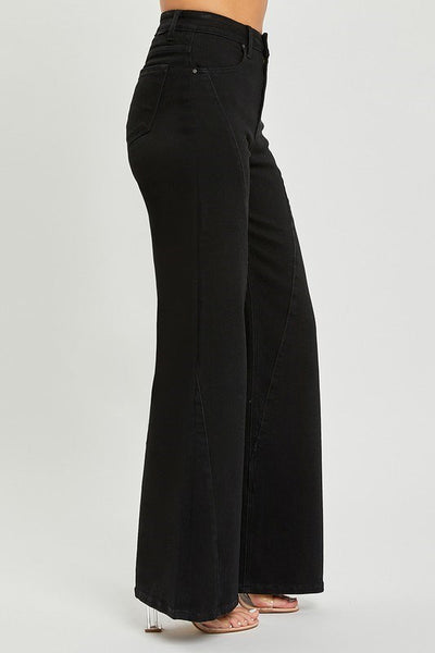 Black High Rise Wide Leg Jean