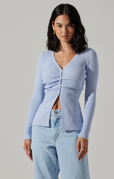 ASTR Baby Blue Button Down Sweater
