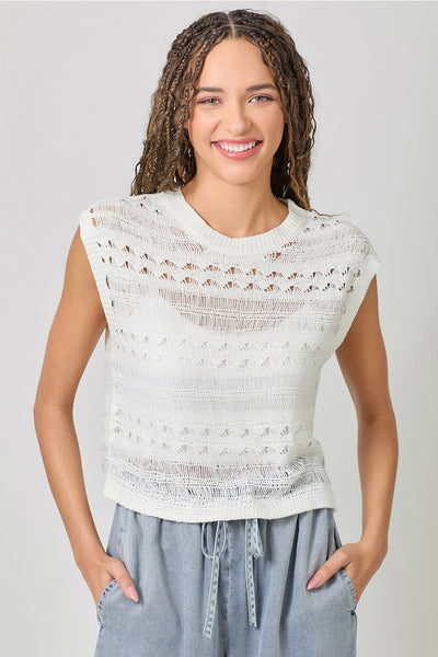 Selene Ivory Knit Sleeveless Sweater