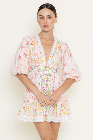 Eleanor Floral Puff Sleeve Mini Dress