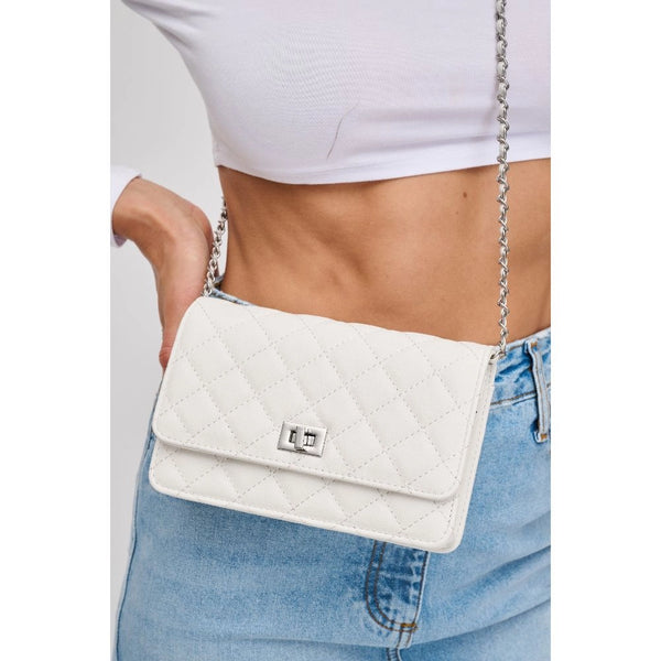 White & Silver Quilted Crossbody