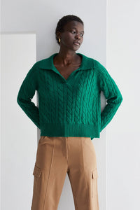 Emerald Green Cable Sweater