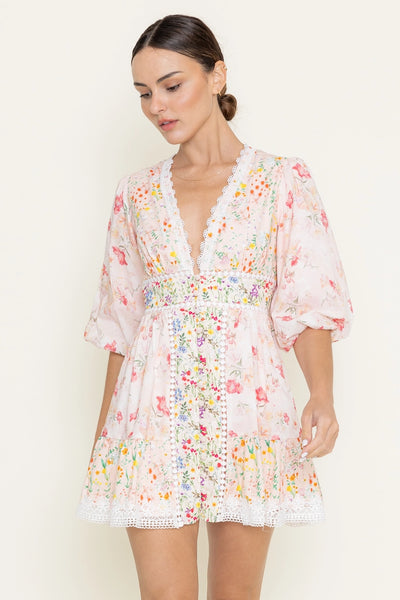 Eleanor Floral Puff Sleeve Mini Dress