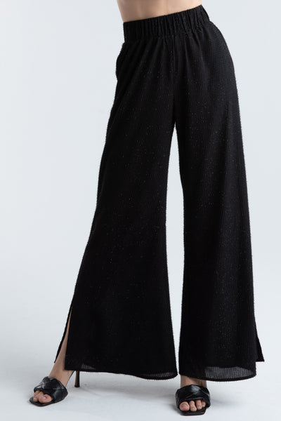 Black Shimmer Palazzo Pants