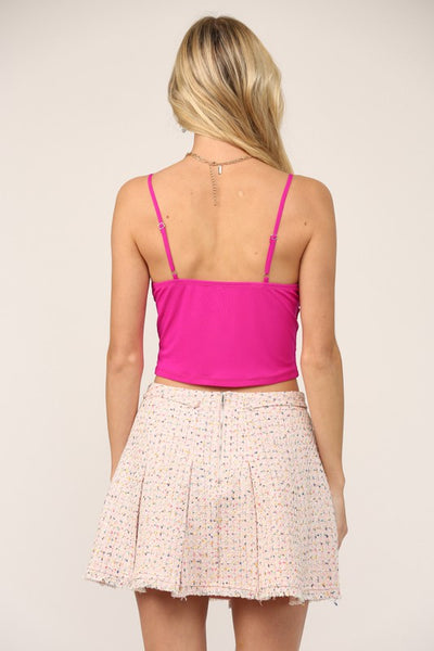 Hot Pink Cropped Bustier Top