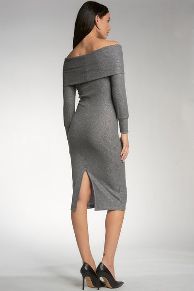 Charcoal OTS Midi Dress