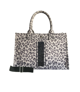 'Quilted Koala' Grey Leopard Tote