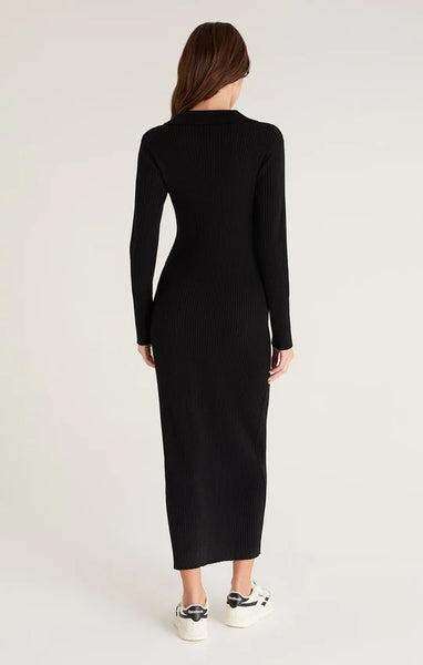 Z Supply Runaway Zip Henley Black Dress