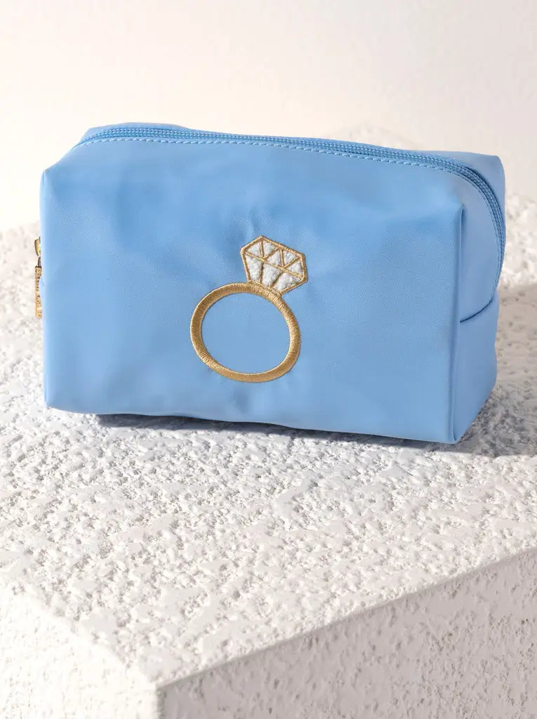 Blue Bling Cosmetic Bag