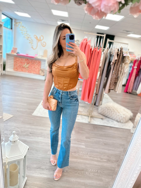 Caramel Corset Top